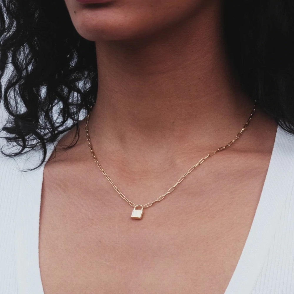 Gorjana Kara Padlock Charm Necklace